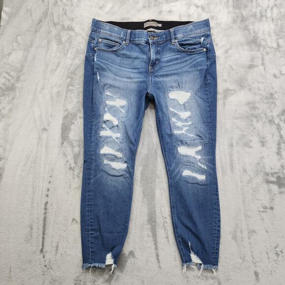 Torrid Jeans Womens 18S SHORT Blue High Rise Bombshell Skinny Stretch Distressed - Picture 1 of 11